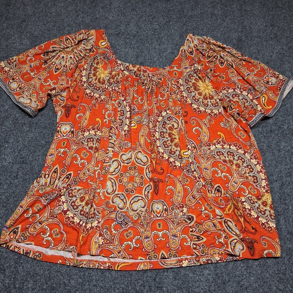 Cato established 1946 Women's 14/16W Square Neck Paisley Print Blouse Top - Picture 10 of 10